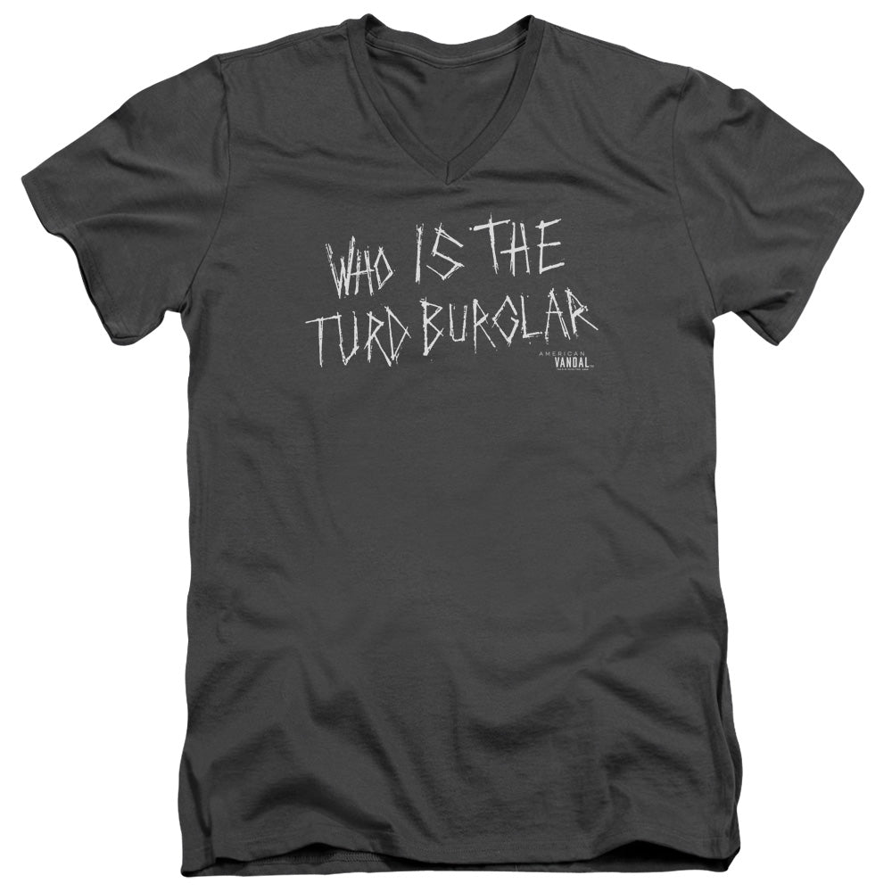 American Vandal Turd Burglar Mens Slim Fit V-Neck T Shirt Charcoal Hoodie, Sweatshirt | CiraTrend.com