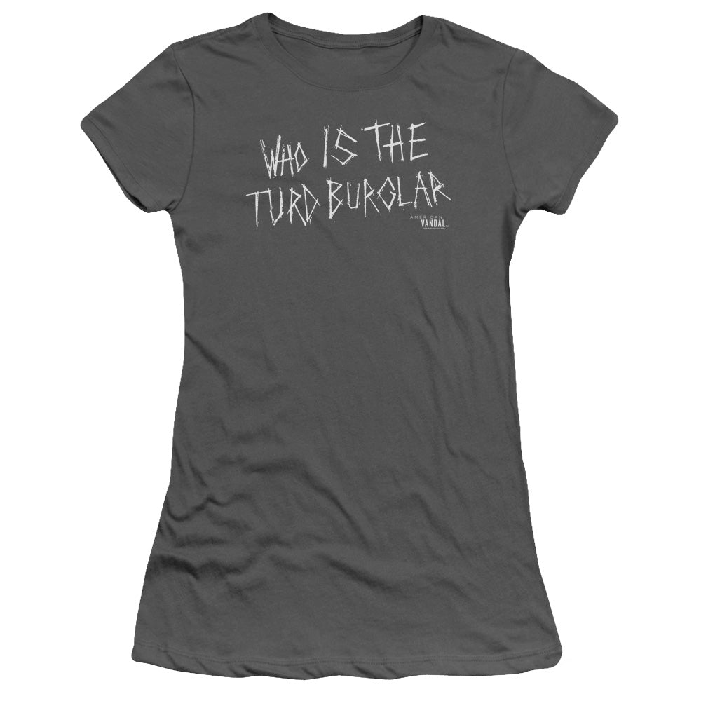 American Vandal Turd Burglar Junior Sheer Cap Sleeve Womens T Shirt Charcoal Hoodie, Sweatshirt | CiraTrend.com