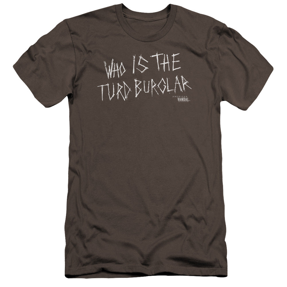 American Vandal Turd Burglar Hbo Premium Bella Canvas Slim Fit Mens T Shirt Charcoal Hoodie, Sweatshirt (Image 2)