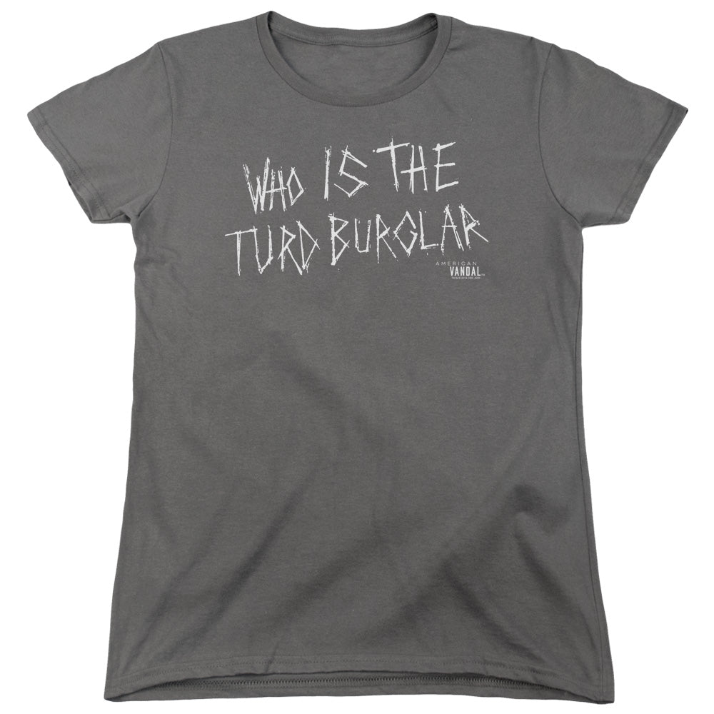 American Vandal Turd Burglar Womens T Shirt Charcoal Hoodie, Sweatshirt | CiraTrend.com (Image 1)
