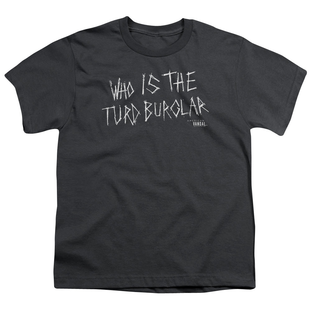 American Vandal Turd Burglar Kids Youth T Shirt Charcoal Hoodie, Sweatshirt | CiraTrend.com (Image 1)
