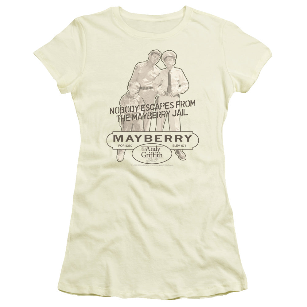 Andy Griffith Mayberry Jail Junior Sheer Cap Sleeve Womens T Shirt Cream Hoodie, Sweatshirt | CiraTrend.com