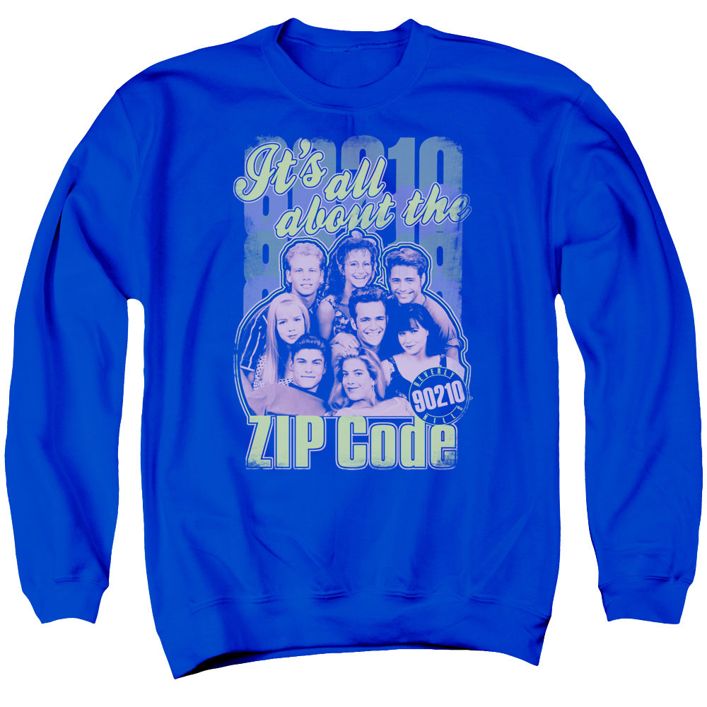 90210 Zip Code Mens Crewneck Sweatshirt Royal Blue T-Shirts, Hoodie | CiraTrend.com