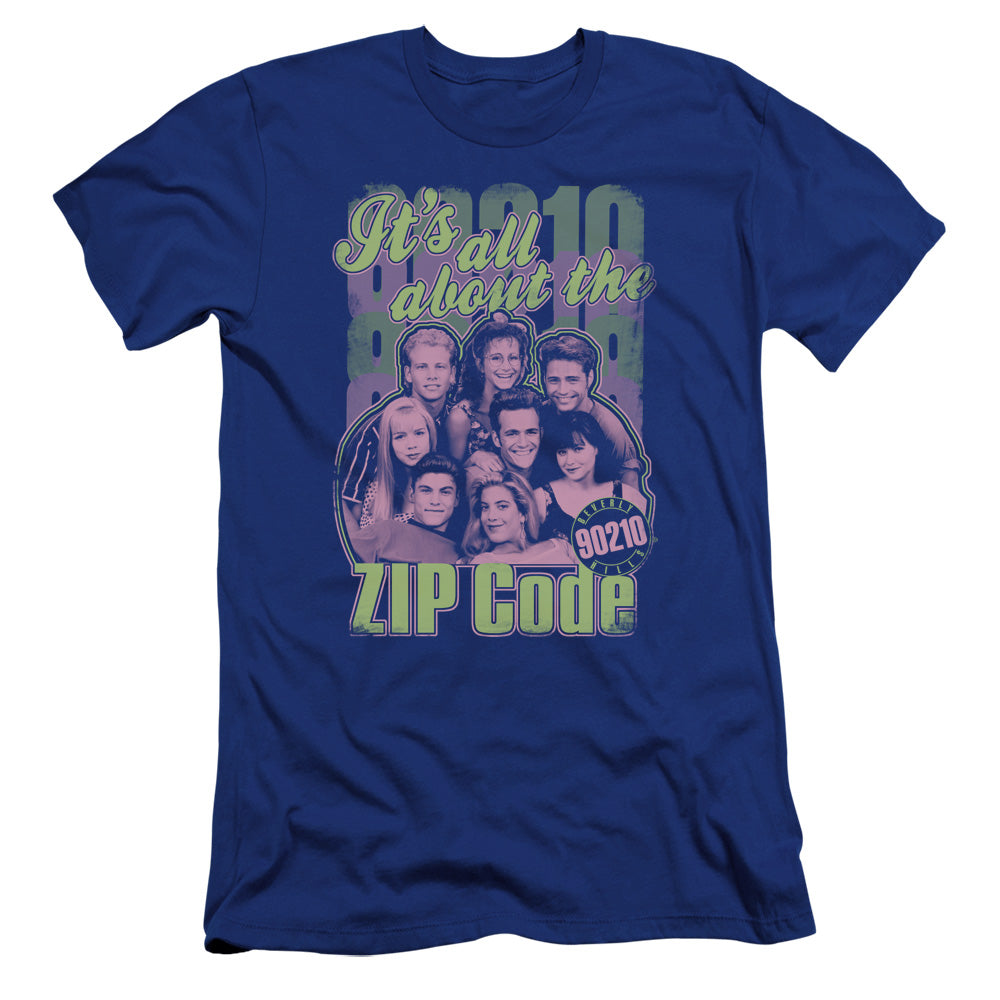 90210 Zip Code Premium Bella Canvas Slim Fit Mens T Shirt Royal Blue Hoodie, Sweatshirt | CiraTrend.com (Image 3)