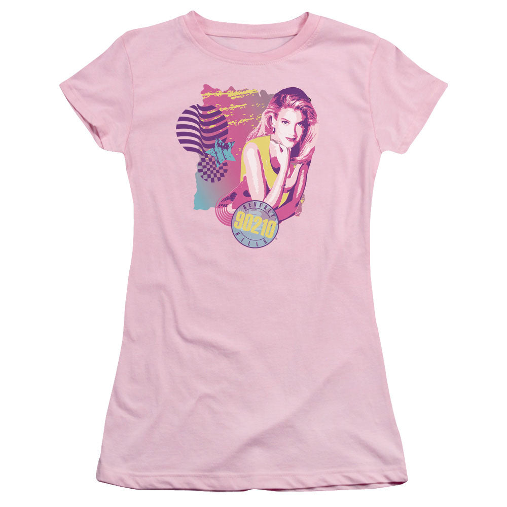 90210 Donna Junior Sheer Cap Sleeve Womens T Shirt Pink Hoodie, Sweatshirt | CiraTrend.com