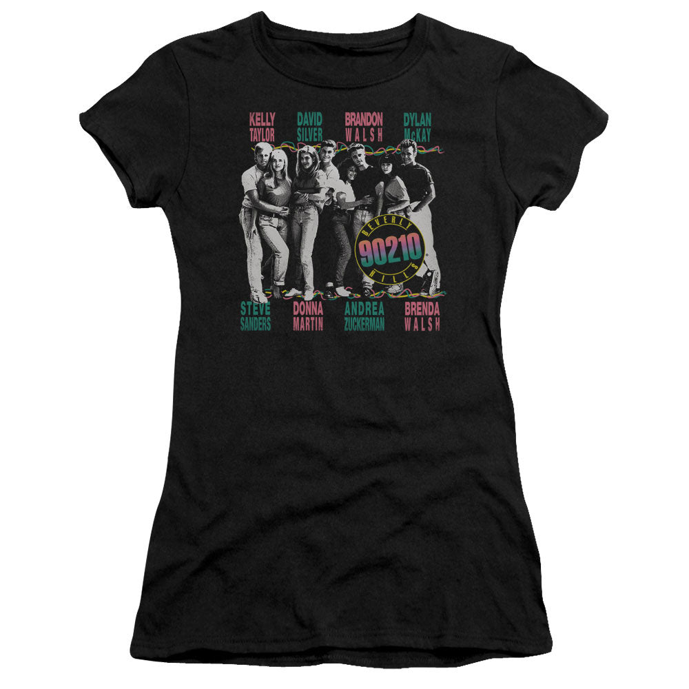 90210 We Got It Junior Sheer Cap Sleeve Womens T Shirt Black Hoodie, Sweatshirt | CiraTrend.com