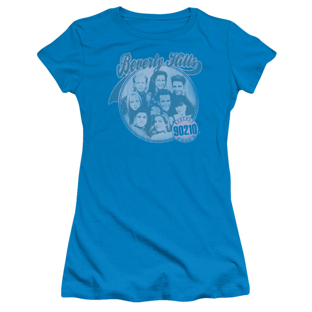 90210 Circle of Friends Junior Sheer Cap Sleeve Womens T Shirt Turquoise Hoodie, Sweatshirt | CiraTrend.com
