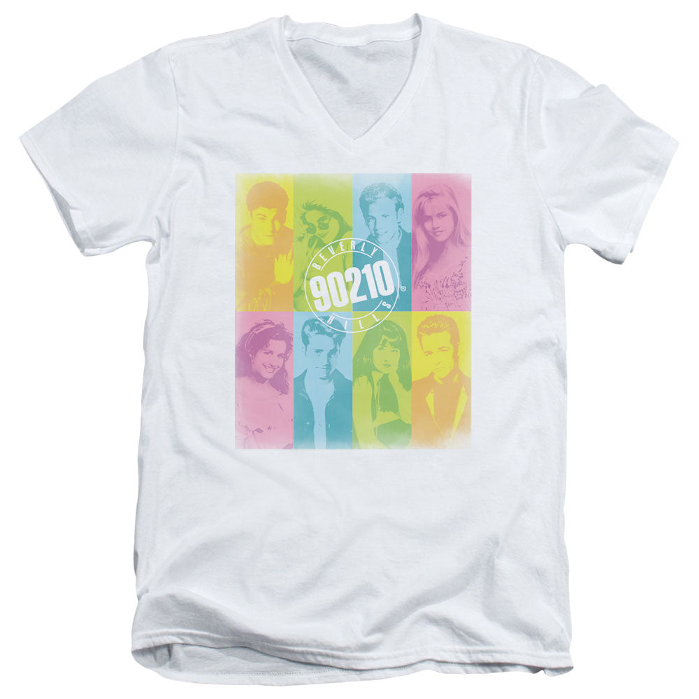 90210 Color Block of Friends Mens Slim Fit V-Neck T Shirt White Hoodie, Sweatshirt | CiraTrend.com
