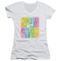 90210 Color Block of Friends Junior Sheer Cap Sleeve V-Neck Womens T Shirt White Hoodie, Sweatshirt | CiraTrend.com (Image 1)