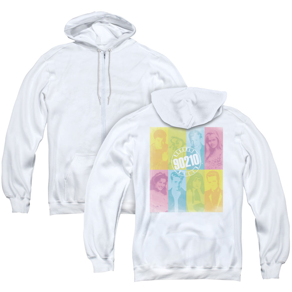 90210 Color Block of Friends Back Print Zipper Mens Hoodie White T-Shirts, Sweatshirt | CiraTrend.com