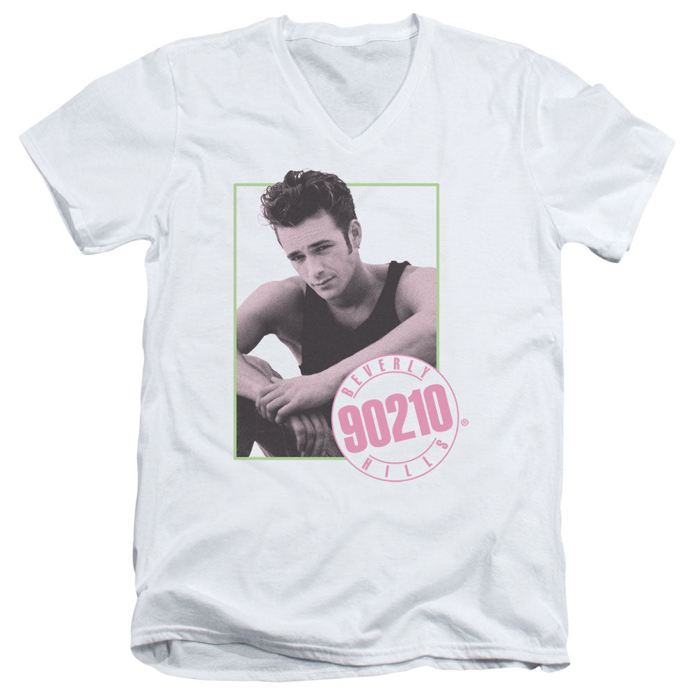 90210 Dylan Mens Slim Fit V-Neck T Shirt White Hoodie, Sweatshirt | CiraTrend.com