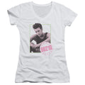 90210 Dylan Junior Sheer Cap Sleeve V-Neck Womens T Shirt White Hoodie, Sweatshirt | CiraTrend.com (Image 1)
