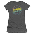 90210 Color Blend Logo Junior Sheer Cap Sleeve Womens T Shirt Charcoal Hoodie, Sweatshirt | CiraTrend.com