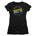90210 Color Blend Logo Junior Sheer Cap Sleeve Womens T Shirt Black Hoodie, Sweatshirt | CiraTrend.com