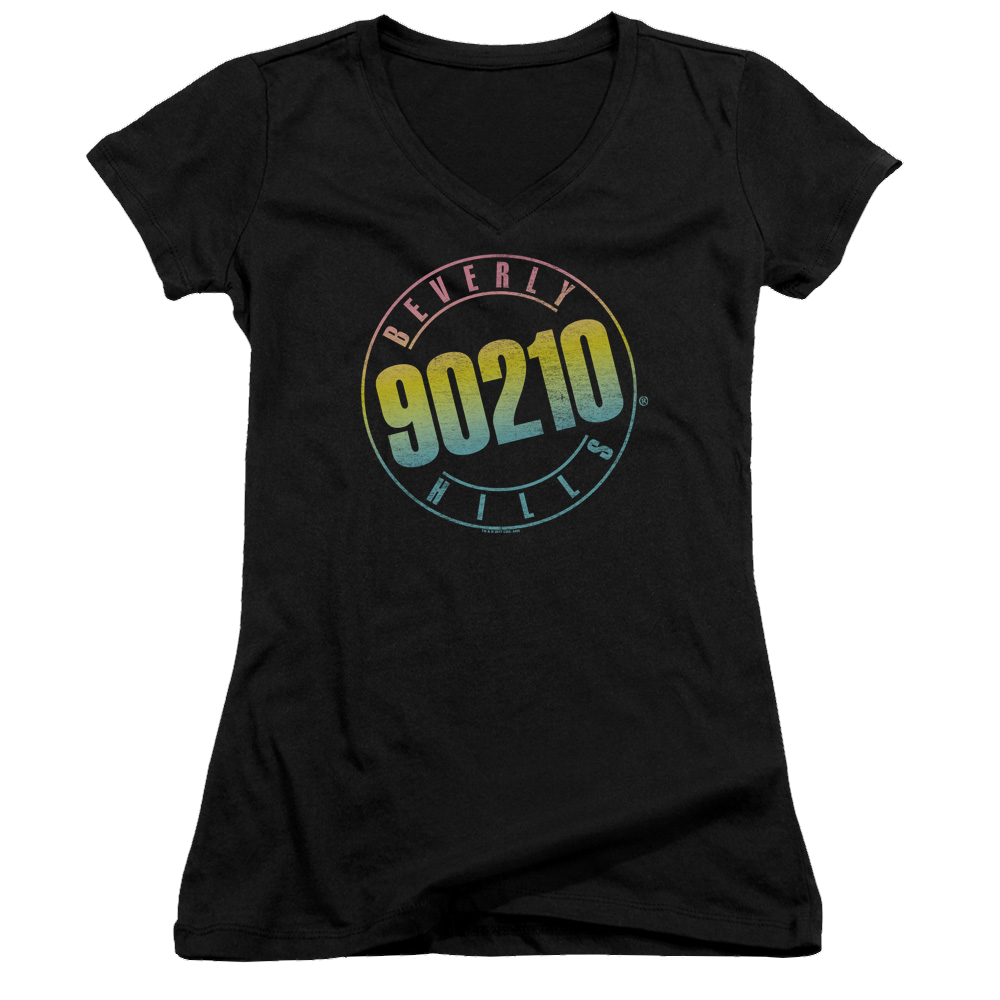 Beverly Hills 90210 Color Blend Logo - Juniors V-Neck T-Shirt Hoodie, Sweatshirt | CiraTrend.com