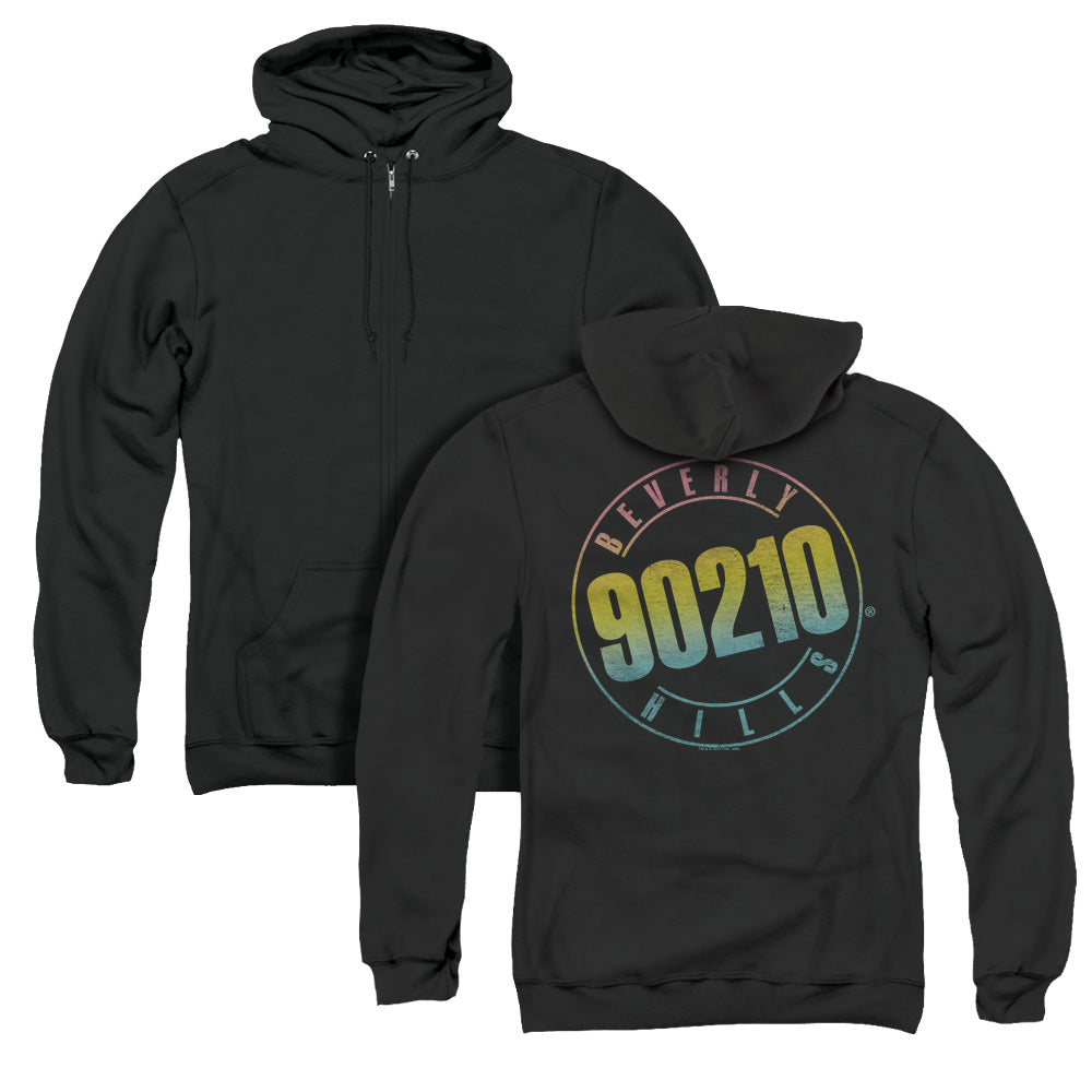 90210 Color Blend Logo Back Print Zipper Mens Hoodie Black T-Shirts, Sweatshirt | CiraTrend.com