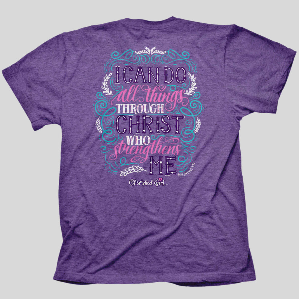 Cherished Girl Womens T-Shirt Through Christ Hoodie, Sweatshirt | CiraTrend.com (Image 1)