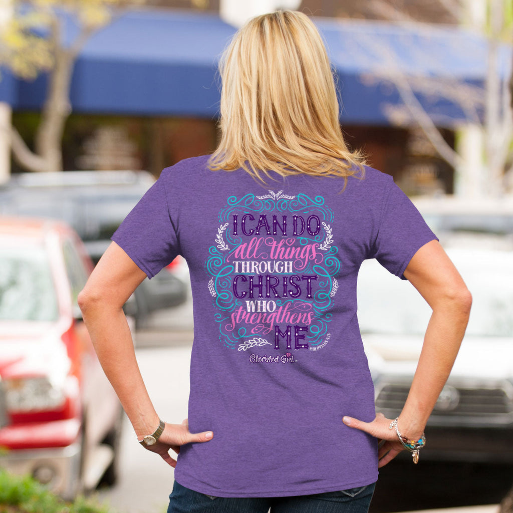 Cherished Girl Womens T-Shirt Through Christ Hoodie, Sweatshirt | CiraTrend.com (Image 3)