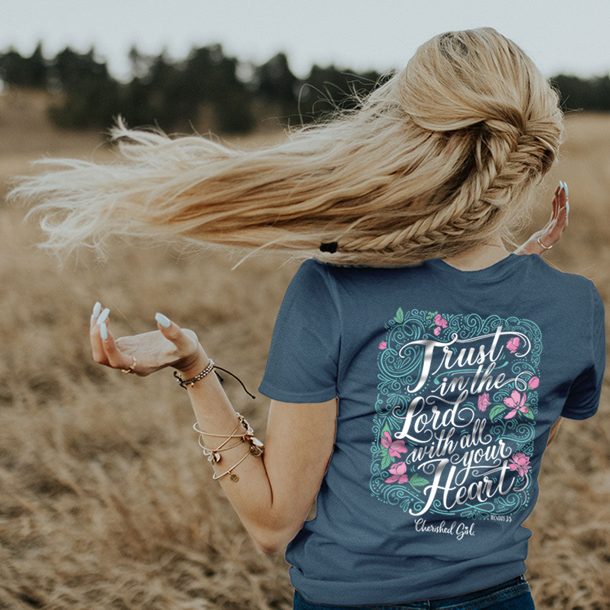 Cherished Girl Womens T-Shirt Trust In The Lord Hoodie, Sweatshirt | CiraTrend.com (Image 3)