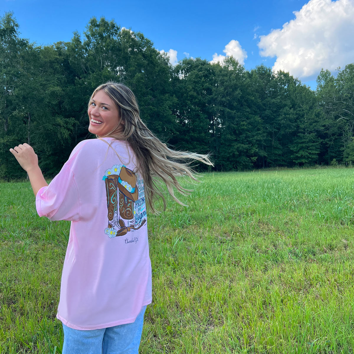 Cherished Girl Womens T-Shirt Strength Boots Hoodie, Sweatshirt | CiraTrend.com (Image 3)