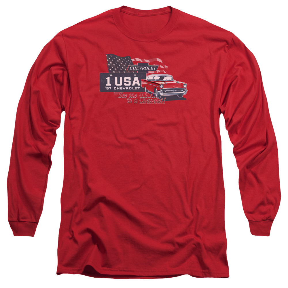 Chevrolet See The Usa - Men's Long Sleeve T-Shirt Hoodie, Sweatshirt | CiraTrend.com