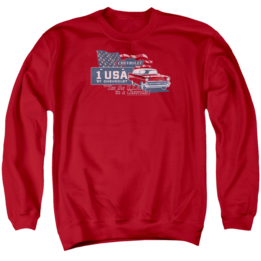 Chevrolet See The Usa - Men's Crewneck Sweatshirt T-Shirts, Hoodie | CiraTrend.com