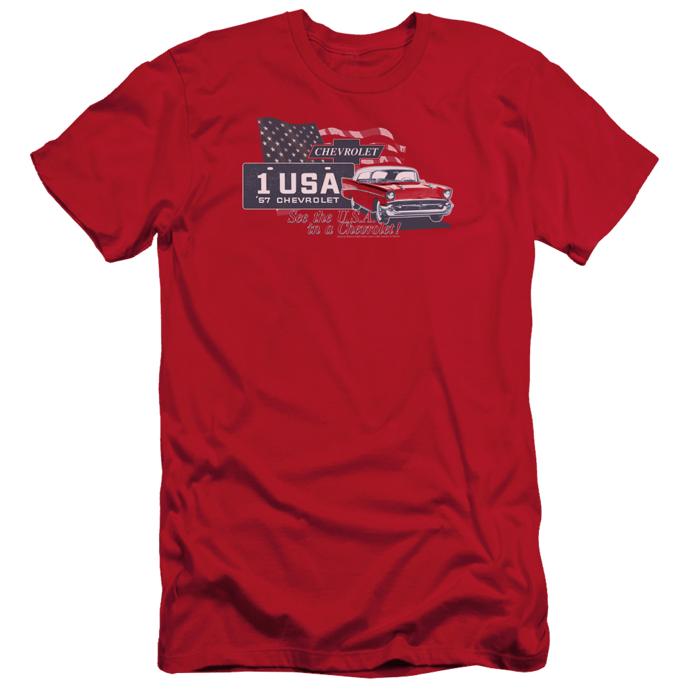 Chevrolet See The Usa - Men's Slim Fit T-Shirt Hoodie, Sweatshirt | CiraTrend.com