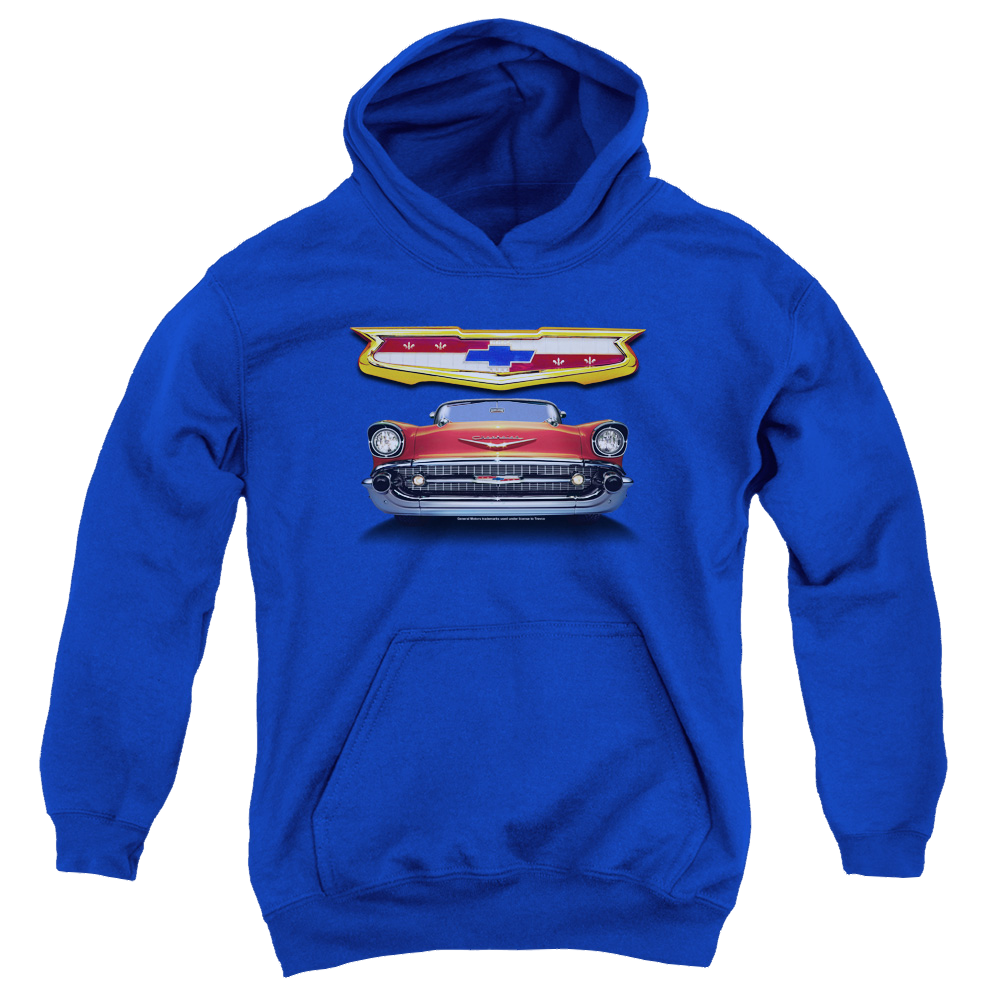 Chevrolet 1957 Bel Air Grille - Youth Hoodie (Ages 8-12) T-Shirts, Sweatshirt | CiraTrend.com