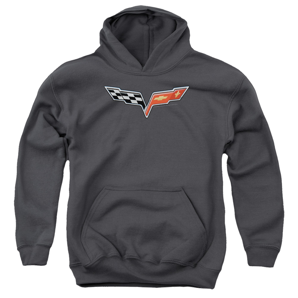Chevrolet The Vette Medallion - Youth Hoodie (Ages 8-12) T-Shirts, Sweatshirt | CiraTrend.com