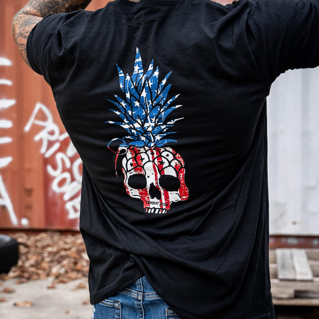 American Flag USA Pineapple Grenade Men's T-Shirt Hoodie, Sweatshirt | CiraTrend.com (Image 3)