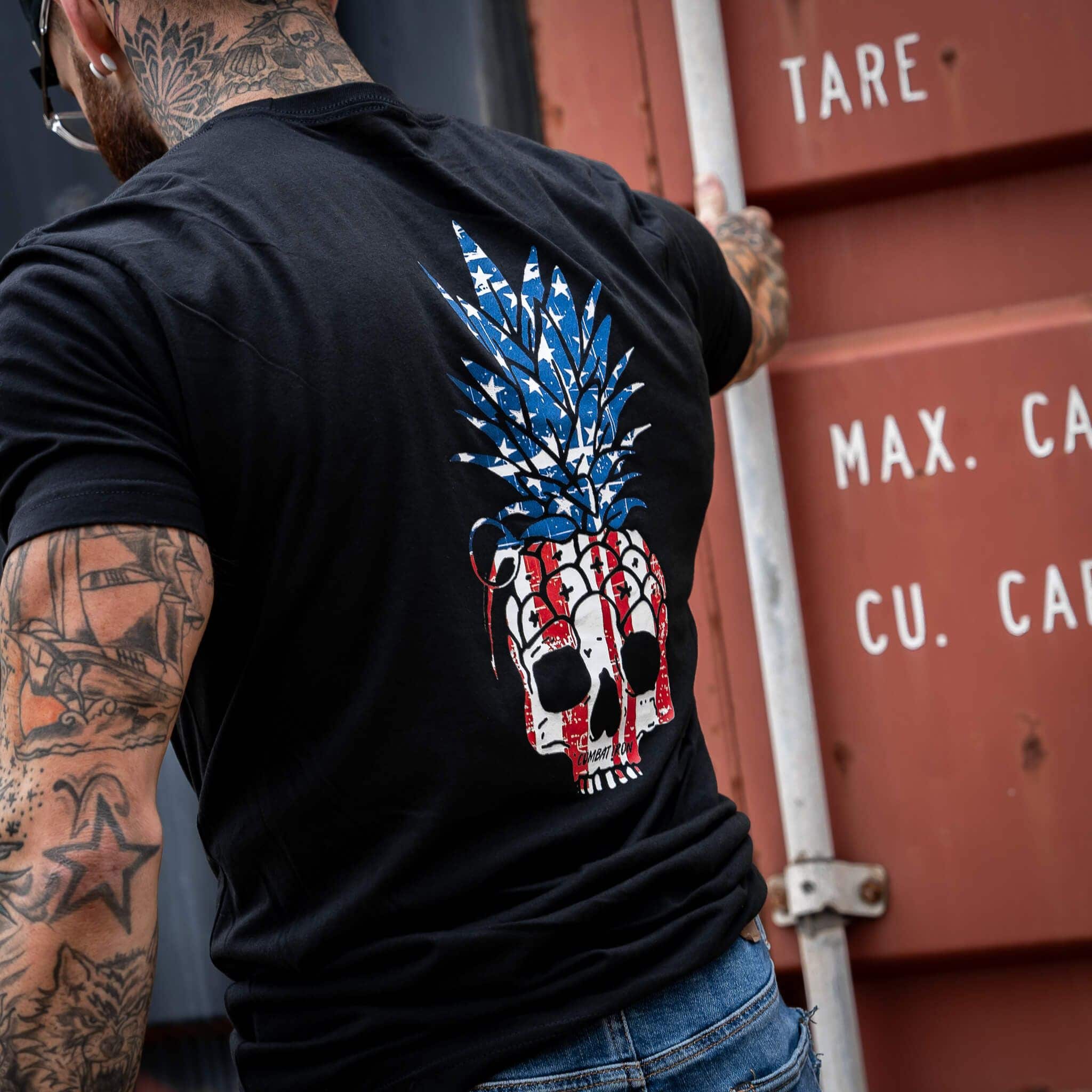 American Flag USA Pineapple Grenade Men's T-Shirt Hoodie, Sweatshirt | CiraTrend.com (Image 5)