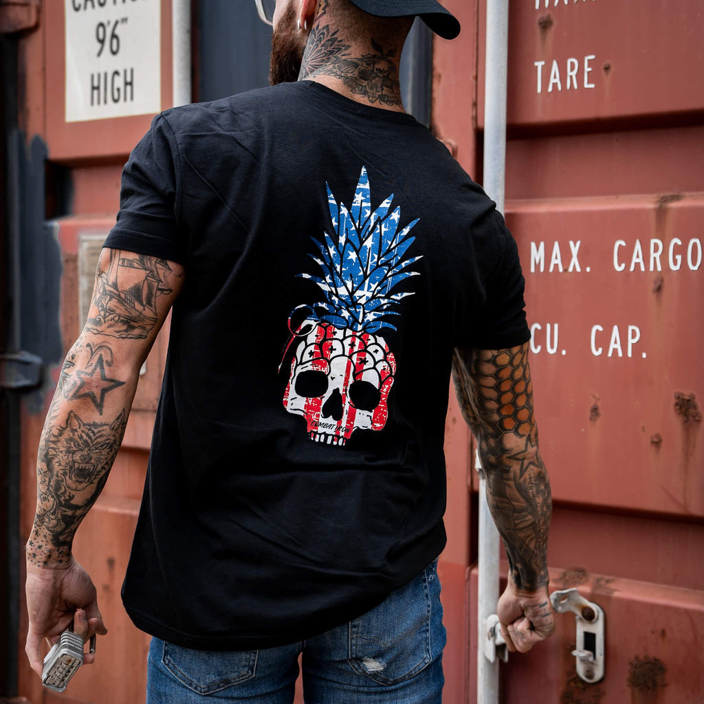 American Flag USA Pineapple Grenade Men's T-Shirt Hoodie, Sweatshirt | CiraTrend.com (Image 4)