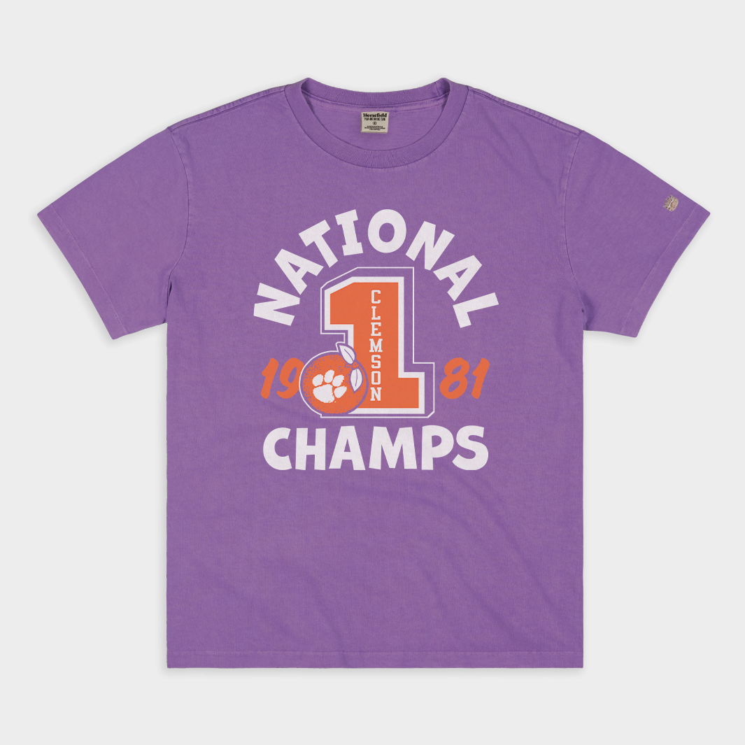 1981 Clemson Football National Champs Vintage Heavyweight Tee Style001