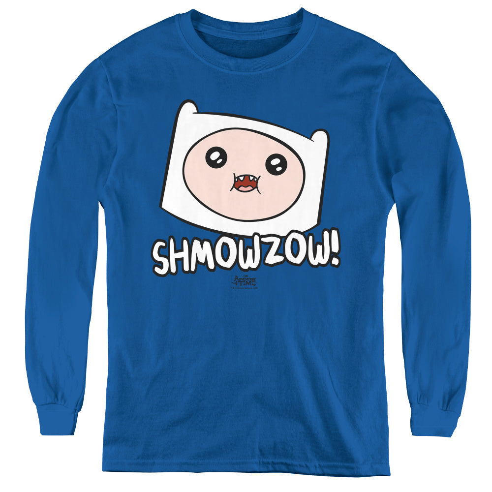 Adventure Time Shmowzow Long Sleeve Kids Youth T Shirt Royal Blue Hoodie, Sweatshirt | CiraTrend.com