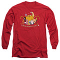 Adventure Time Outstretched Mens Long Sleeve Shirt Red Hoodie, Sweatshirt | CiraTrend.com (Image 1)