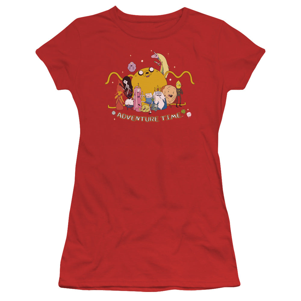 Adventure Time Outstretched Junior Sheer Cap Sleeve Womens T Shirt Red Hoodie, Sweatshirt | CiraTrend.com