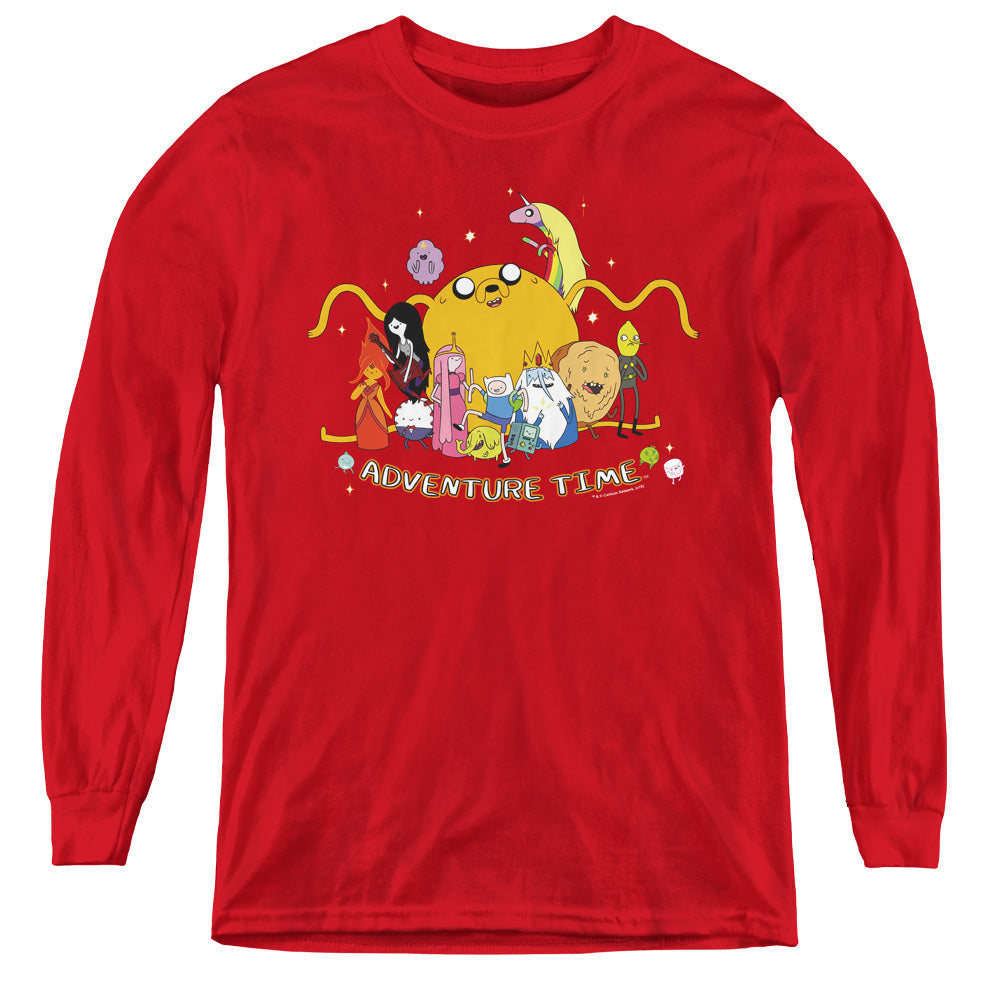 Adventure Time Outstretched Long Sleeve Kids Youth T Shirt Red Hoodie, Sweatshirt | CiraTrend.com