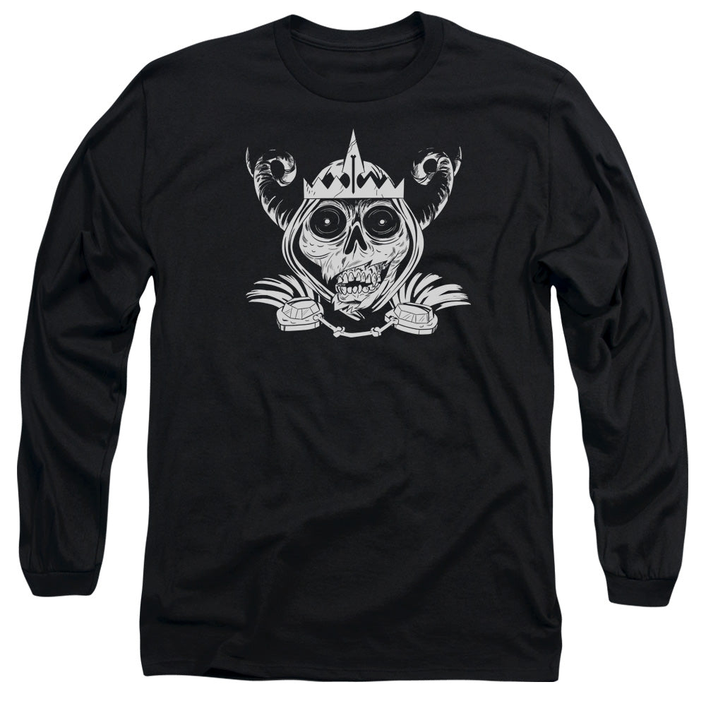 Adventure Time Skull Face Mens Long Sleeve Shirt Black Hoodie, Sweatshirt | CiraTrend.com (Image 3)