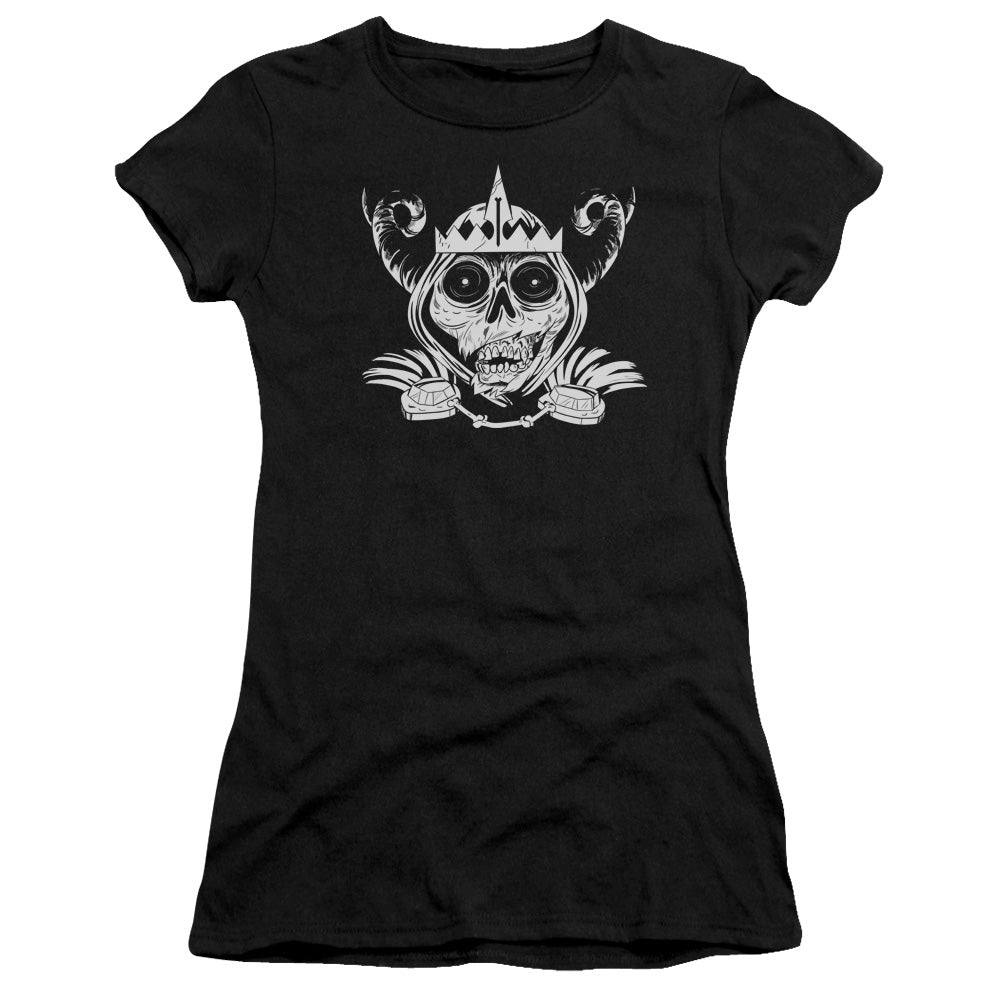 Adventure Time Skull Face Junior Sheer Cap Sleeve Womens T Shirt Black Hoodie, Sweatshirt | CiraTrend.com