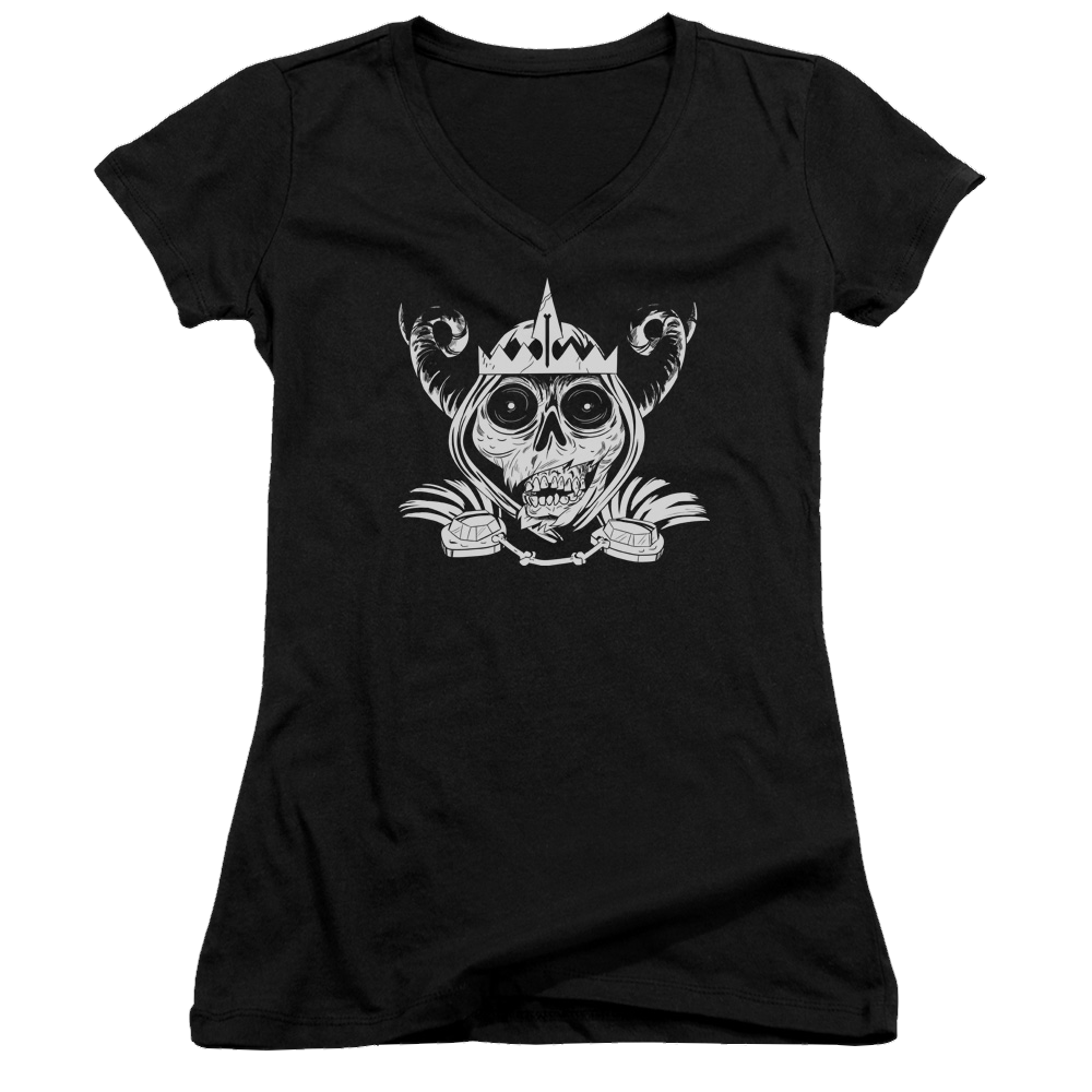 Adventure Time Skull Face - Juniors V-Neck T-Shirt Hoodie, Sweatshirt | CiraTrend.com