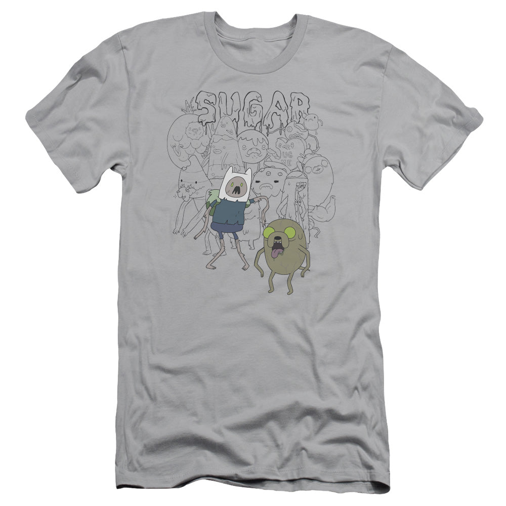 Adventure Time Sugar Zombies Slim Fit Mens T Shirt Silver Hoodie, Sweatshirt | CiraTrend.com
