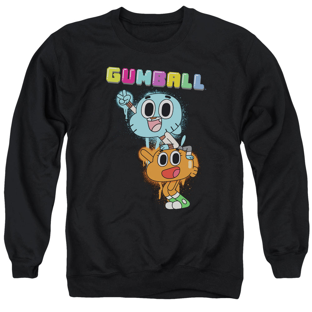 Amazing World of Gumball Gumball Spray Mens Crewneck Sweatshirt Black T-Shirts, Hoodie | CiraTrend.com
