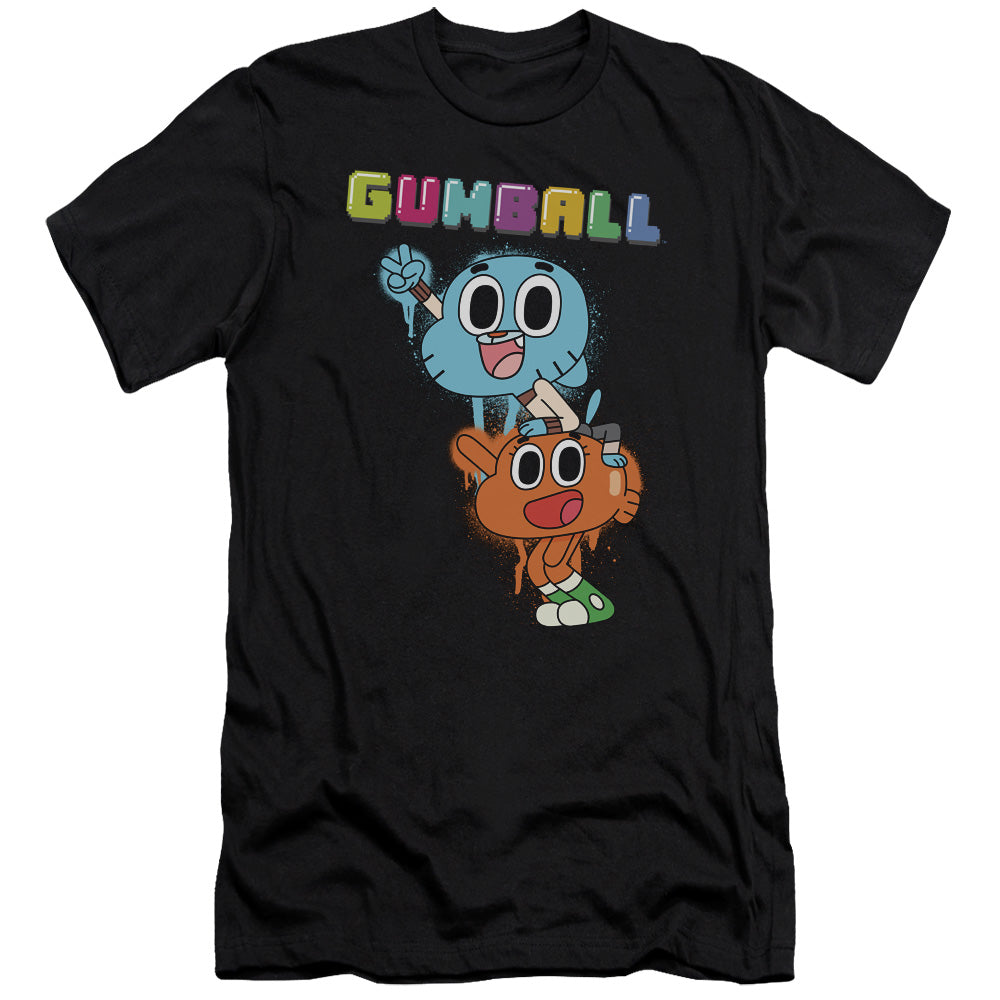 Amazing World Of Gumball Gumball Spray Hbo Premium Bella Canvas Slim Fit Mens T Shirt Black Hoodie, Sweatshirt (Image 1)