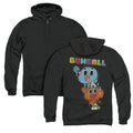 Amazing World of Gumball Gumball Spray Back Print Zipper Mens Hoodie Black T-Shirts, Sweatshirt | CiraTrend.com