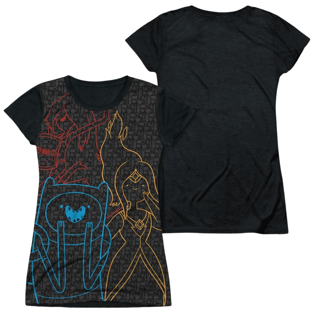 Adventure Time Adventure Trio - Juniors Black Back T-Shirt Hoodie, Sweatshirt | CiraTrend.com