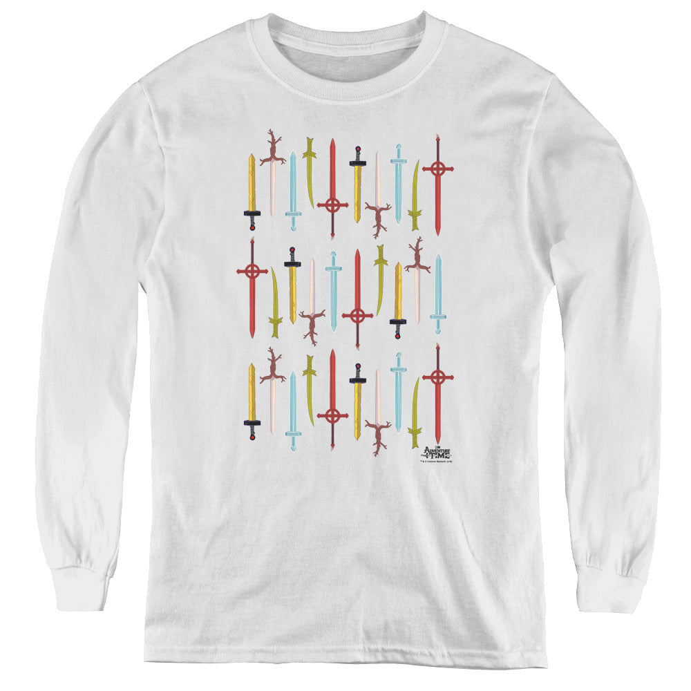 Adventure Time Swords Long Sleeve Kids Youth T Shirt White Hoodie, Sweatshirt | CiraTrend.com