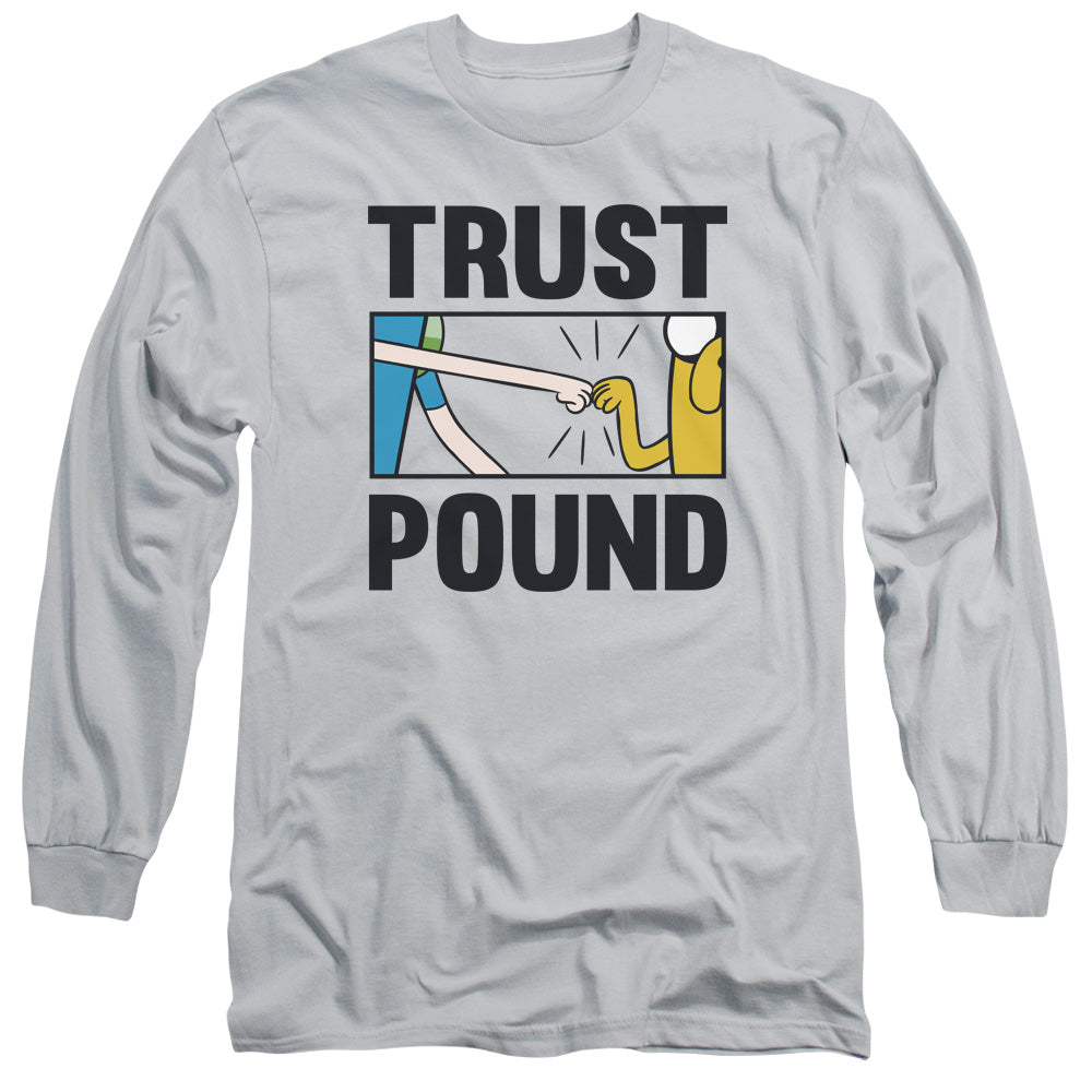 Adventure Time Trust Pound Mens Long Sleeve Shirt Silver Hoodie, Sweatshirt | CiraTrend.com
