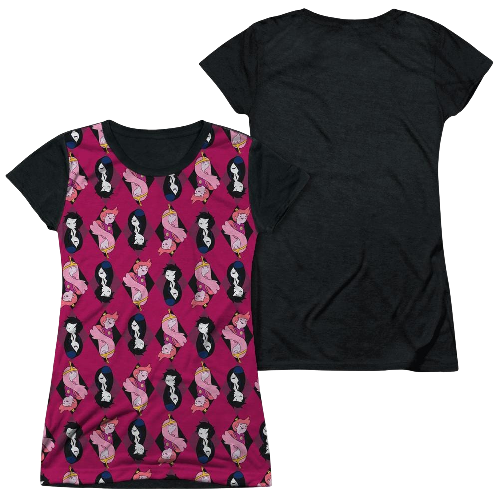 Adventure Time Allover Diamonds - Juniors Black Back T-Shirt Hoodie, Sweatshirt | CiraTrend.com