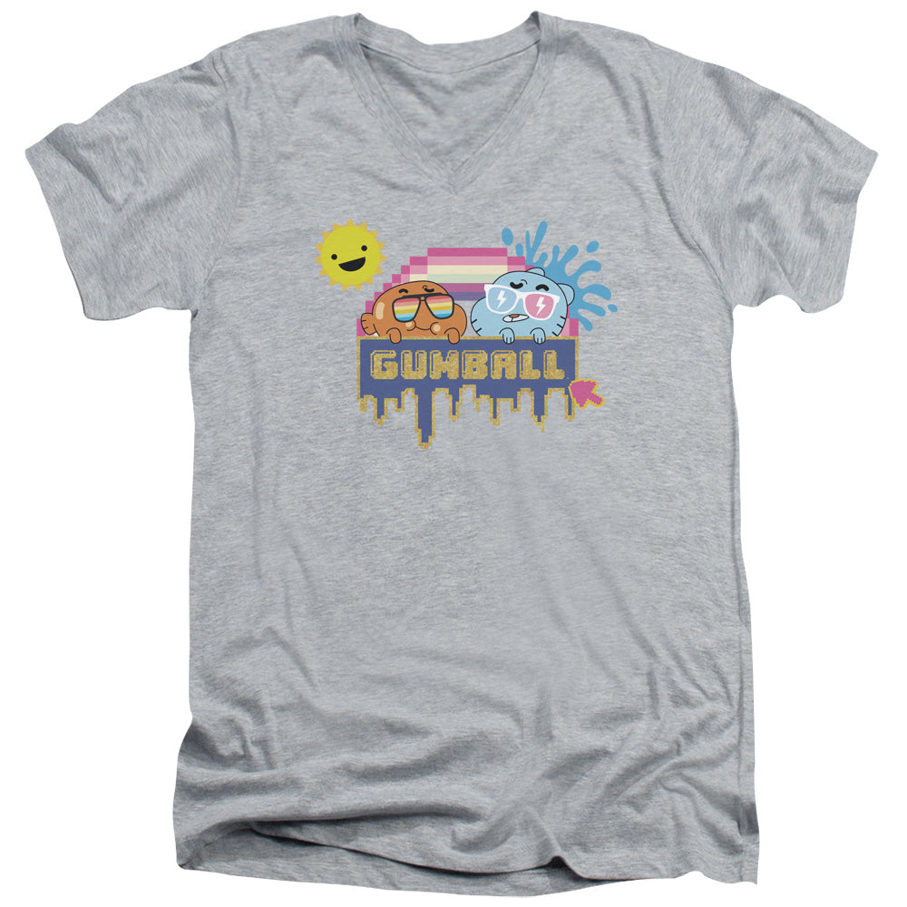Amazing World of Gumball Sunshine Mens Slim Fit V Neck T Shirt Athletic Heather Hoodie, Sweatshirt | CiraTrend.com