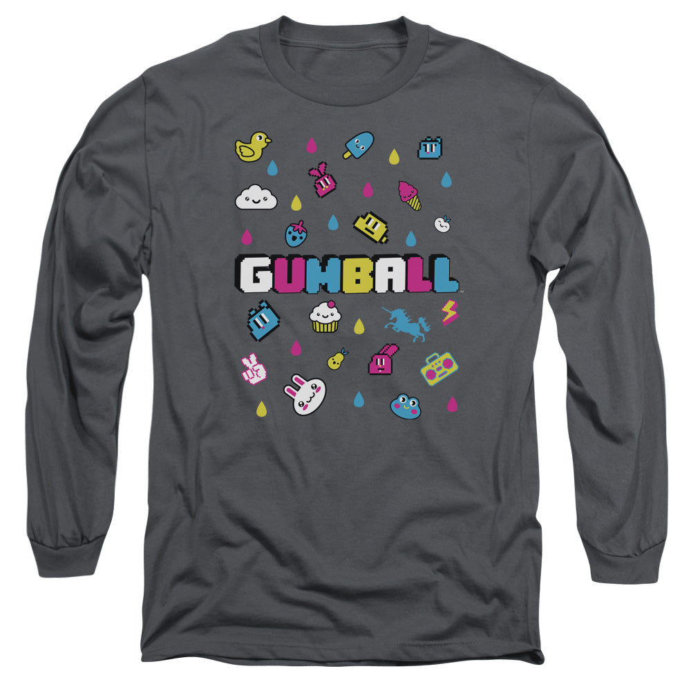 Amazing World Of Gumball Fun Drops Mens Long Sleeve Shirt Charcoal Hoodie, Sweatshirt | CiraTrend.com (Image 1)